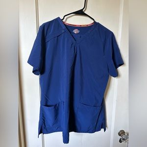 Dickies Scrubs Set (2-Pocket Top, Straight-Leg Bottoms) - Size L, Navy Blue